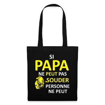 Papa peut souder - Sac en tissu - noir - Devant