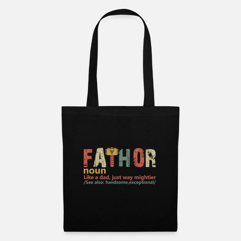 fathor like dad just way mightier fathers day thor - Tote Bag - black