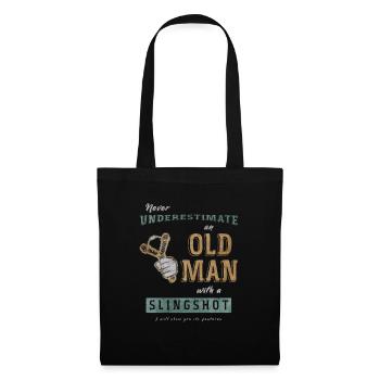 Pensioner with Slingshot Zwille Slingshot Shirt - Tote Bag - black - Front