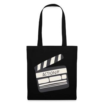Symbole du jeu de rabats vidéo - Sac en tissu - noir - Devant