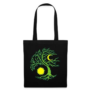 Baum des Lebens Sonne und Mond - Stoffbeutel - Schwarz - Vorne