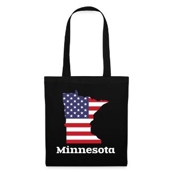 US Minnesota Kartendesign für stolze Minnesotaner - Stoffbeutel - Schwarz - Vorne