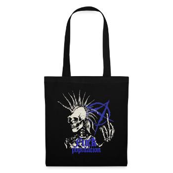Skeleton Punk Iroquois Anarchy Middle Finger Heaven - Tote Bag - black - Front