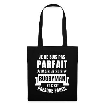 rugby, rugby humour, rugby sport - Sac en tissu - noir - Devant