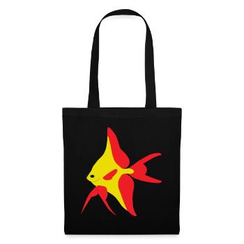 Poisson drapeau rouge et jaune - Sac en tissu - noir - Devant
