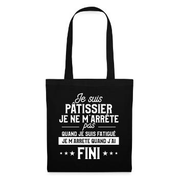 idée cadeau boulanger pour un pâtissier - Sac en tissu - noir - Devant