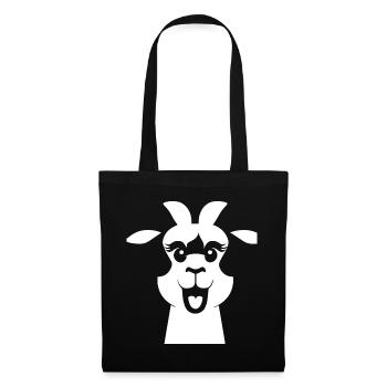 Lustige Lama-Silhouette Freche Spaß-Lamas - Stoffbeutel - Schwarz - Vorne
