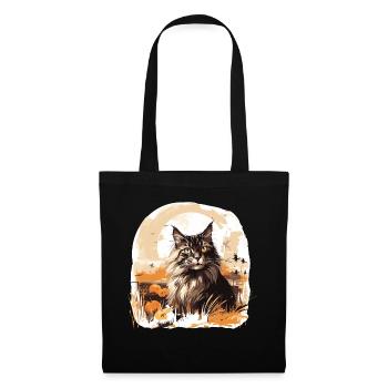 Maine Coon Automne Halloween Chat - Sac en tissu - noir - Devant