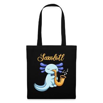 Saxolotl Pun Design for Axolotl Lovers - Tote Bag - black - Front