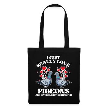 J’aime vraiment la conception de pigeons pour les amateurs de pigeons - Sac en tissu - noir - Devant
