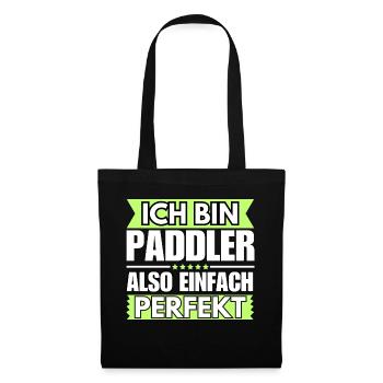 Einfach ein Perfekter Paddler - Stoffbeutel - Schwarz - Vorne