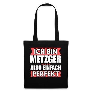 Einfach ein Perfekter Metzger - Stoffbeutel - Schwarz - Vorne