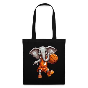 Basketball Elefantin - Stoffbeutel - Schwarz - Vorne