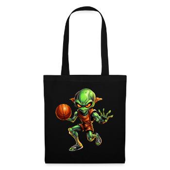 Basketball Alien - Stoffbeutel - Schwarz - Vorne