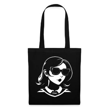 Mignon Anime Girl Gothique Manga Lunettes de soleil de conte de fées - Sac en tissu - noir - Devant