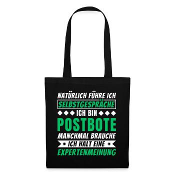 Ich führe Selbstgespräche - Postbote Edition - Stoffbeutel - Schwarz - Vorne