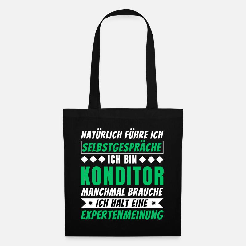 Ich führe Selbstgespräche - Konditor Edition - Stoffbeutel - Schwarz