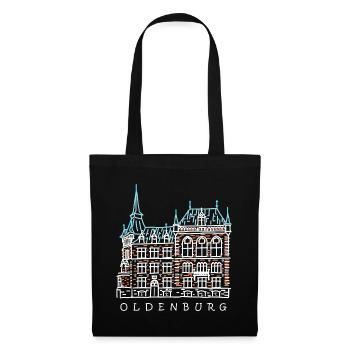 Oldenbourg, Vieille ville, Allemagne Dessin - Sac en tissu - noir - Devant