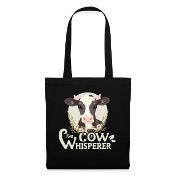 Kuh Flüsterer - Cow Whisperer Bauernhof Landleben - Stoffbeutel - Schwarz - Vorne