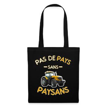 Pas De Pays Sans Paysans Jaune - Sac en tissu - noir - Devant