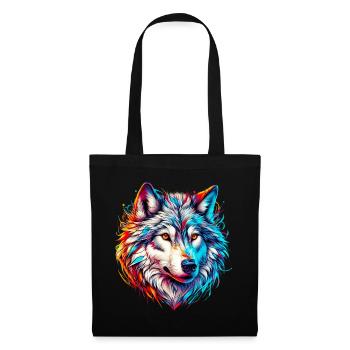 Loup - Sac en tissu - noir - Devant