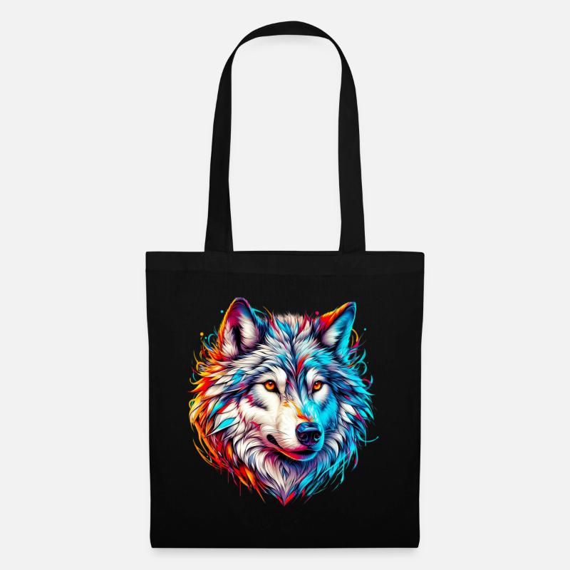 Wolf - Stoffbeutel - Schwarz