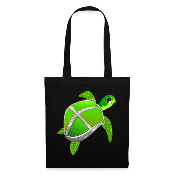 Turtle with shield - funny animal - Tote Bag - black - Front