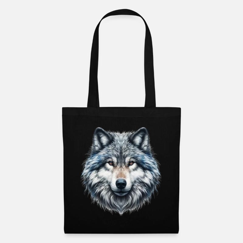 Wolf - Stoffbeutel - Schwarz