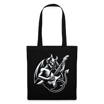 Guitare Teufel design pour le fan de métal et de rock - Sac en tissu - noir - Devant