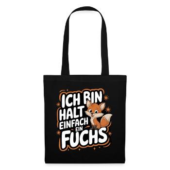 Fuchs Füchse Wildtier Waldtier Rotfuchs - Stoffbeutel - Schwarz - Vorne