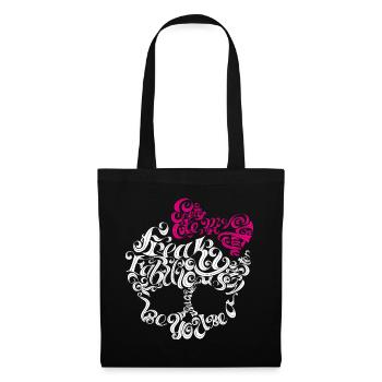 Monster High™ Totenkopf Mit Schleife Backprint - Stoffbeutel - Schwarz - Vorne