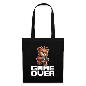 Game Over Niedlicher Bär - Stoffbeutel - Schwarz - Vorne
