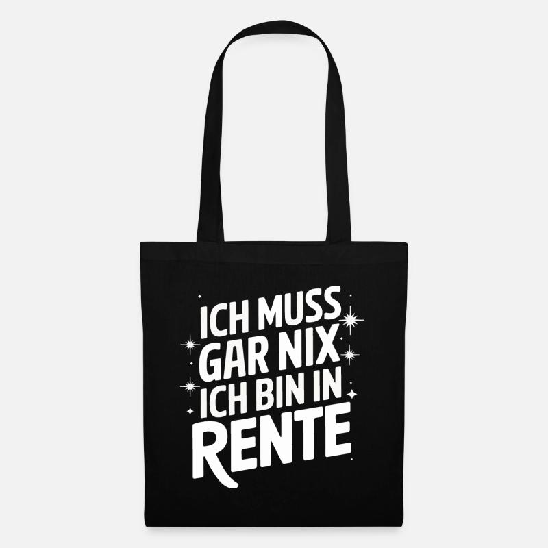 Rentner Rente Ruhestand Pension - Stoffbeutel - Schwarz