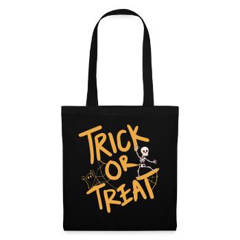 Creative Halloween design with pumpkin and skeleton - Tote Bag - black - Front