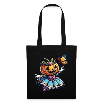 Mignonne princesse d’Halloween avec papillon - Sac en tissu - noir - Devant