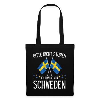 Bitte nicht stören ich träume von Schweden - Stoffbeutel - Schwarz - Vorne