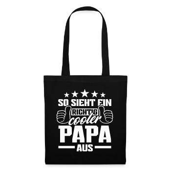 So sieht ein richtig cooler Papa aus - Stoffbeutel - Schwarz - Vorne