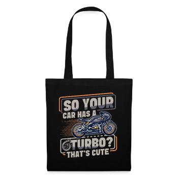 Moto de course de moto dicton - Sac en tissu - noir - Devant