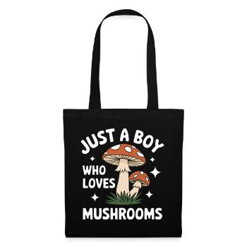 Pilz Pilze Funghi Champignon - Stoffbeutel - Schwarz - Vorne