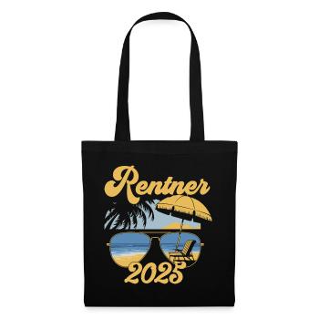Beach Rentner 2025 Rente Frührentner Pension - Stoffbeutel - Schwarz - Vorne