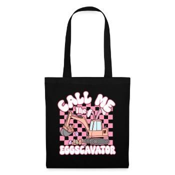 Appelez-moi l’Eggscavator Pâques - Sac en tissu - noir - Devant