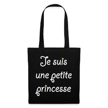 Je suis une petite princesse - Sac en tissu - noir - Devant