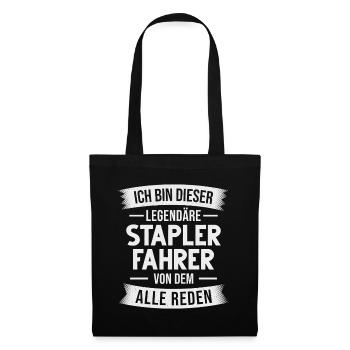 Staplerfahrer Lagerarbeiter Gabelstapler Lagerist - Stoffbeutel - Schwarz - Vorne