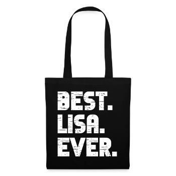 Best Lisa Ever Geschenk Spruch - Stoffbeutel - Schwarz - Vorne