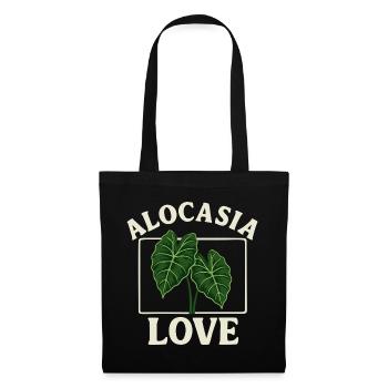 Alocasia Love - Sac en tissu - noir - Devant