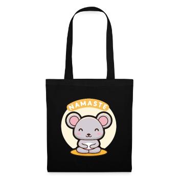 Souris Namaste Zen - Sac en tissu - noir - Devant