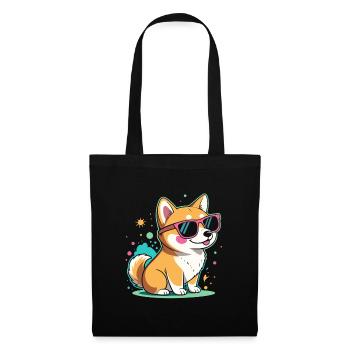 Coole Corgi-Sonnenbrillen - Stoffbeutel - Schwarz - Vorne