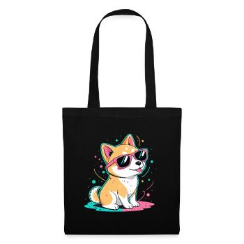 Corgi Neon Shiny Glasses - Tote Bag - black - Front