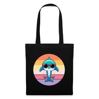 Pastel dolphin sunglasses - Tote Bag - black - Front