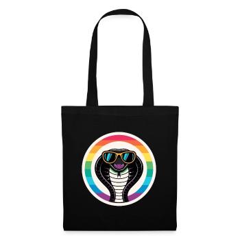 Cobra Royal arc-en-ciel lunettes rétro - Sac en tissu - noir - Devant